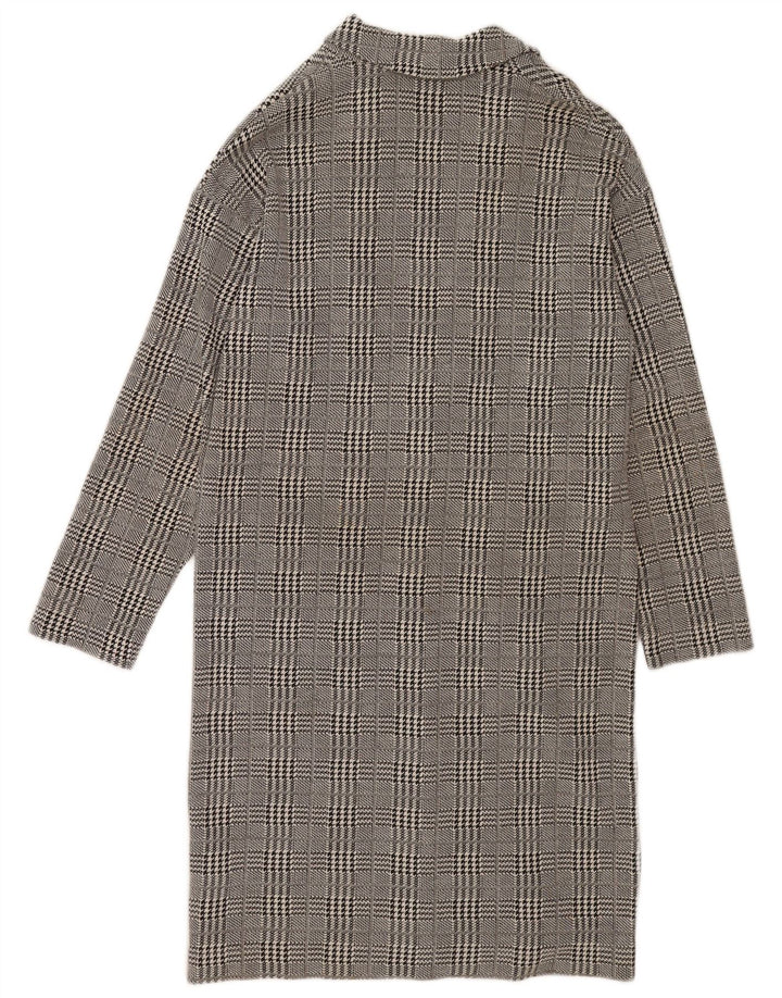 Topshop Abrigo para mujer UK 10 Small Gris Pata de gallo Algodón