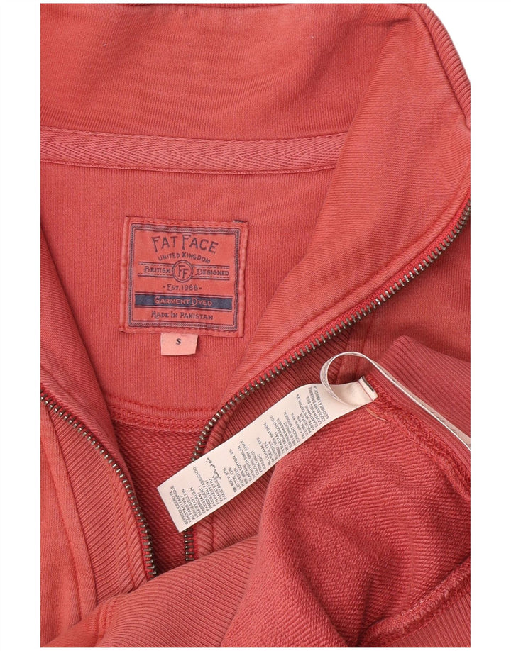 Fat Face Sudadera extragrande con cuello y cremallera para mujer, talla 10, color rosa