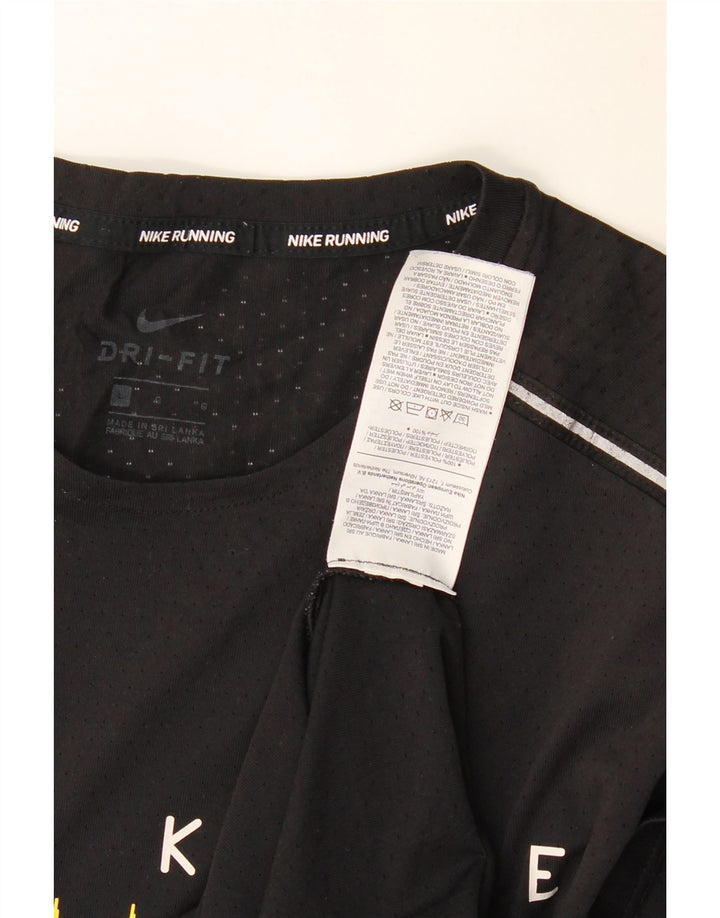 NIKE Camiseta gráfica Dri Fit para hombre, talla grande, poliéster negro
