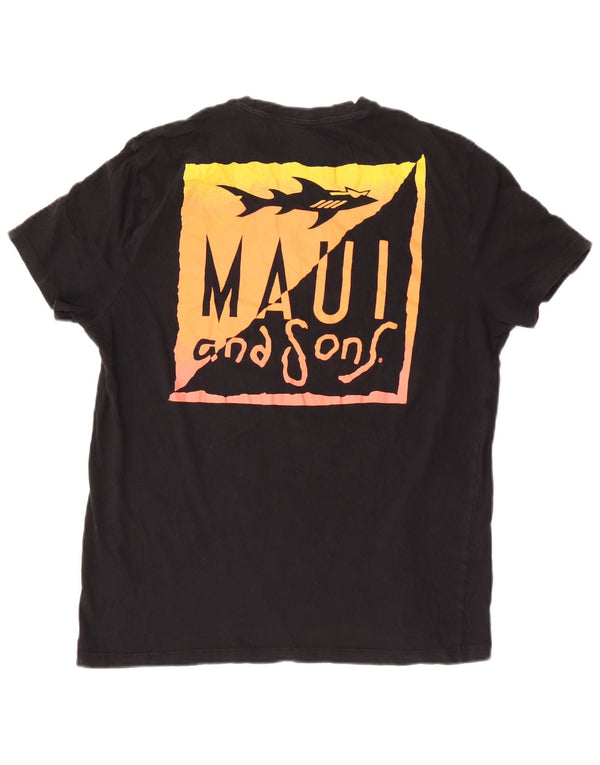 Maui and Sons - Camiseta gráfica para hombre, talla grande, color negro
