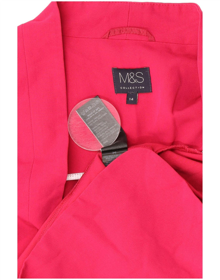 Marks & Spencer Chaqueta tipo blazer abierta para mujer UK 40 Poliéster rosa medio