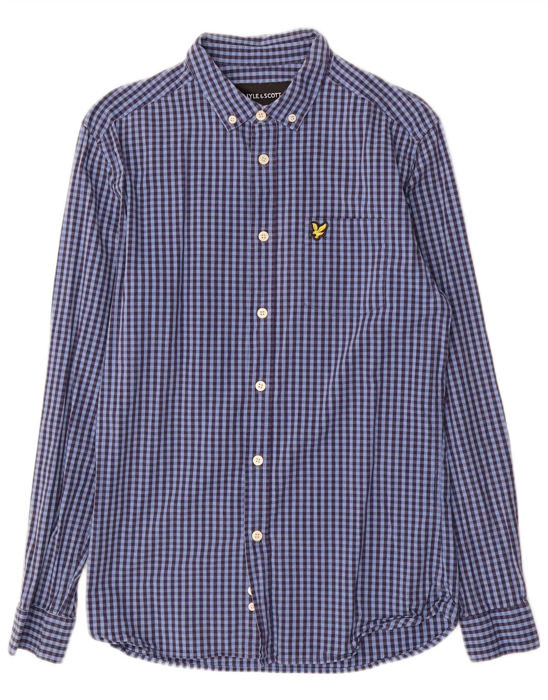 Camisa Lyle & Scott de corte slim para hombre, color azul medio