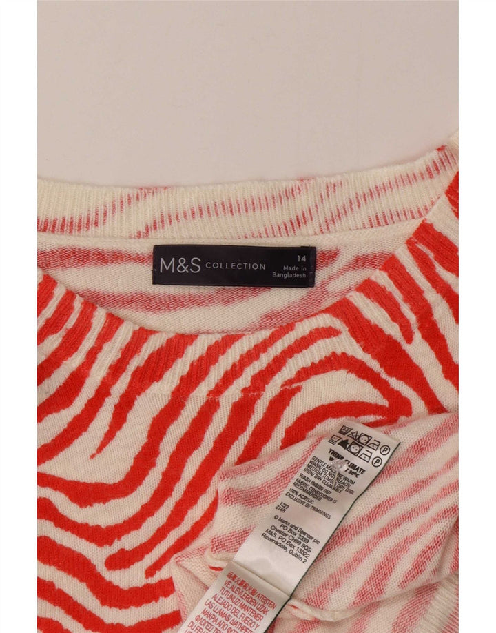 Marks & Spencer Jersey con cuello barco para mujer, talla 44, talla M, color rojo