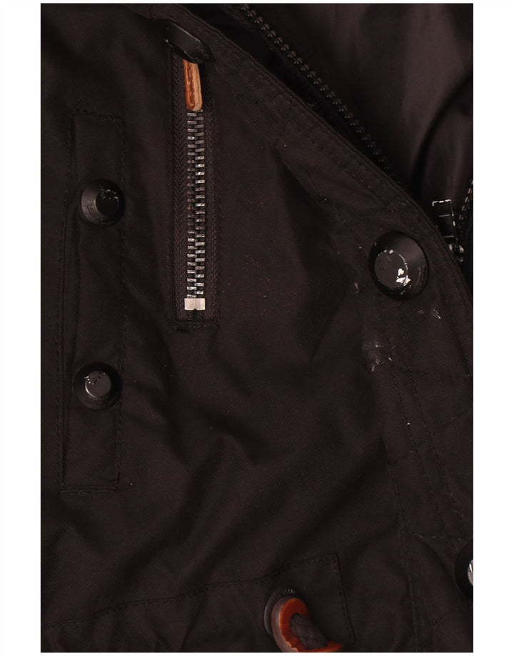 KHUJO Chaqueta Parka para Mujer UK 44 Mediana Negro Poliéster