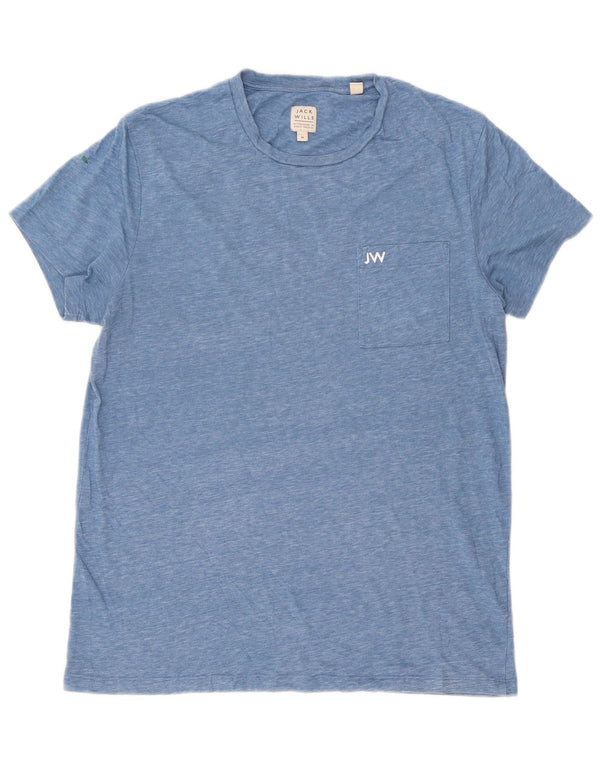 Camiseta Jack Wills Hombre Top Algodón Moteado Azul Medio