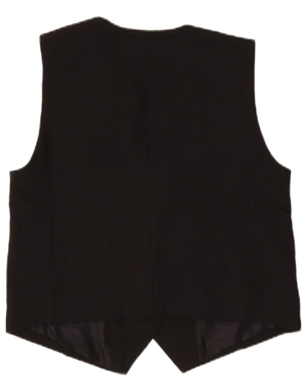 Zara Mujer Crop Chaleco UK 44 Mediano Negro Poliéster