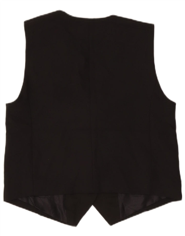 Zara Mujer Crop Chaleco UK 44 Mediano Negro Poliéster
