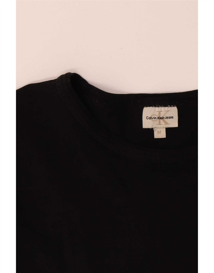 Calvin Klein Jeans Mujer Top Manga Larga UK 14 Medio Negro Algodón