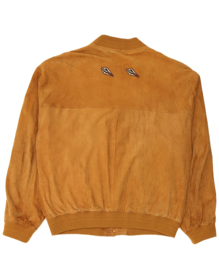 Vintage hombres ante bomber chaqueta IT 58 4XL cuero marrón