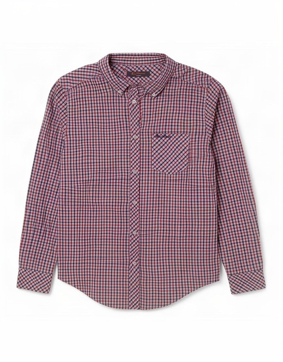 Ben Sherman Camisa Heritage para hombre de algodón a cuadros rojos grandes