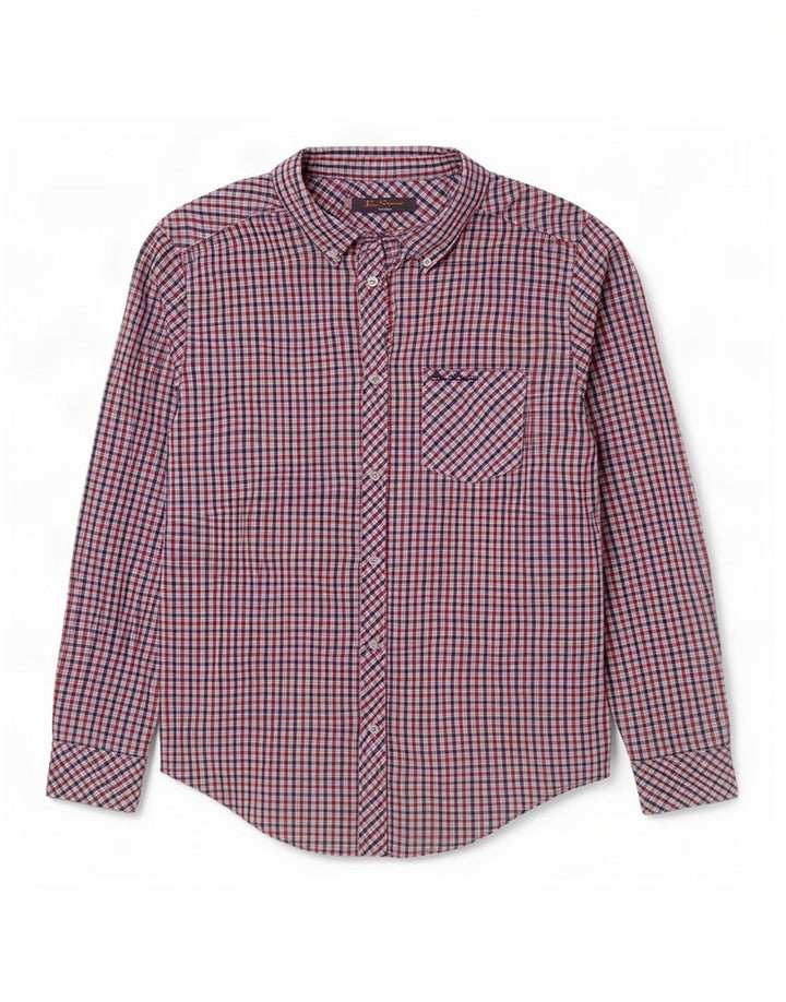 Ben Sherman Camisa Heritage para hombre de algodón a cuadros rojos grandes