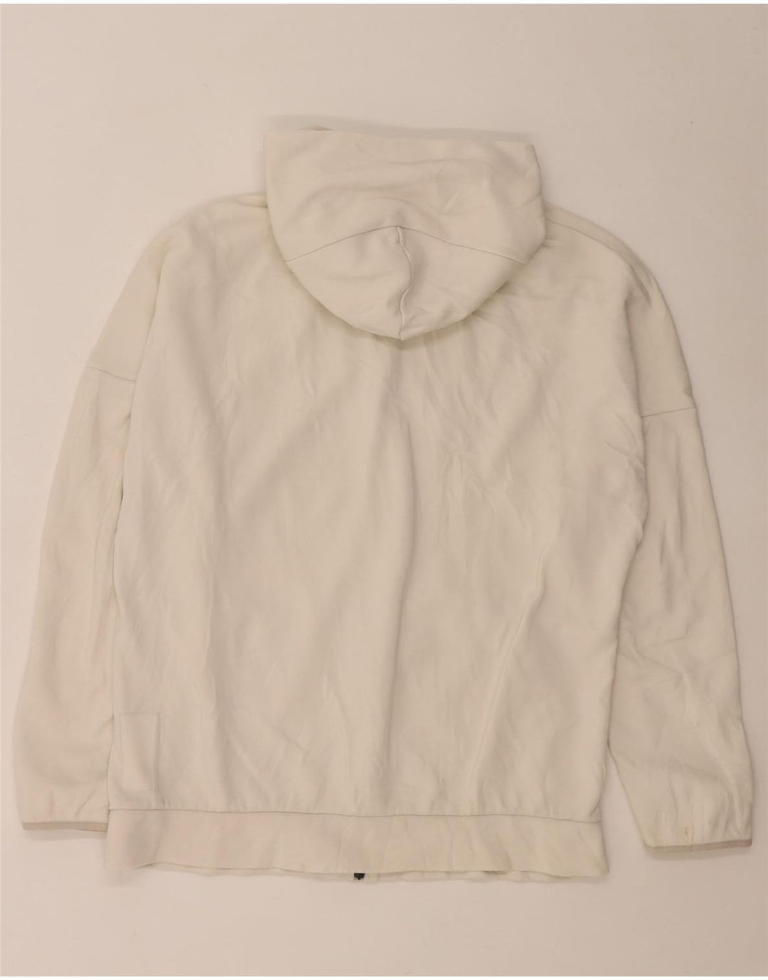Adidas - Sudadera con capucha y cremallera gráfica para hombre, talla grande, color blanco roto