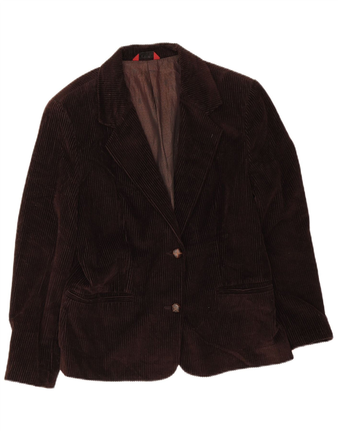 Sisley Chaqueta Blazer de Pana con 2 Botones para Mujer UK 46 Grande Algodón Marrón