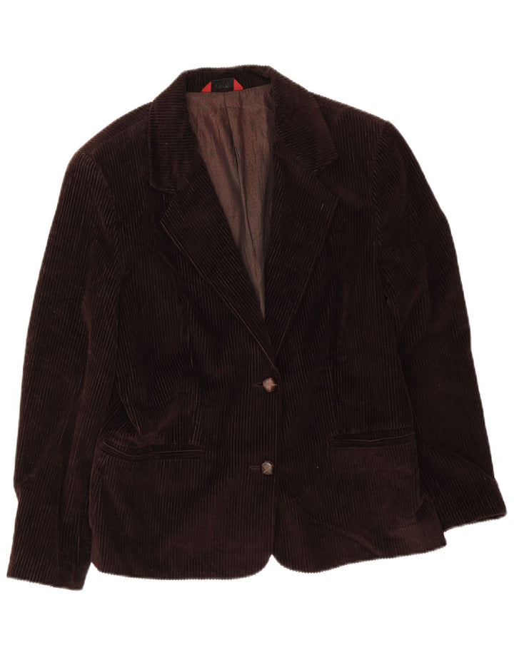Sisley Chaqueta Blazer de Pana con 2 Botones para Mujer UK 46 Grande Algodón Marrón