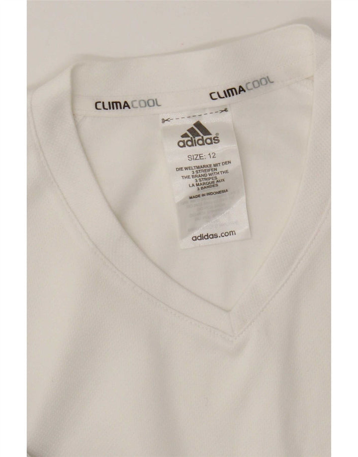 Adidas Mujer Climacool Chaleco Top UK 12 Medio Blanco Colorblock Poliéster