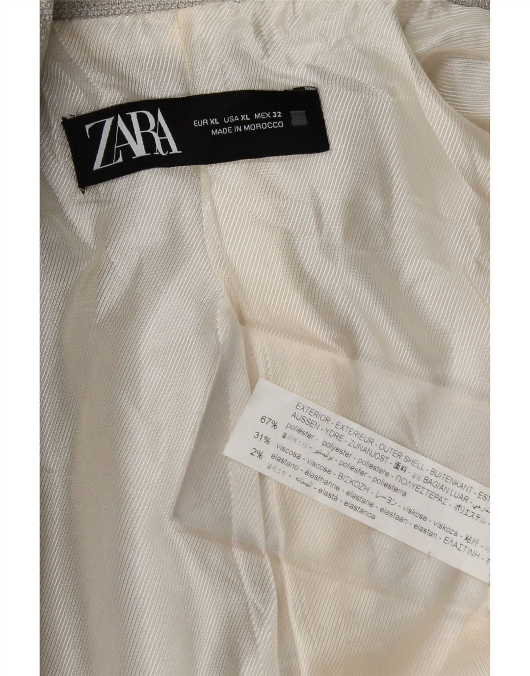 Zara Mujer Chaqueta Corta De Doble Botonadura UK 40 XL Poliéster Gris