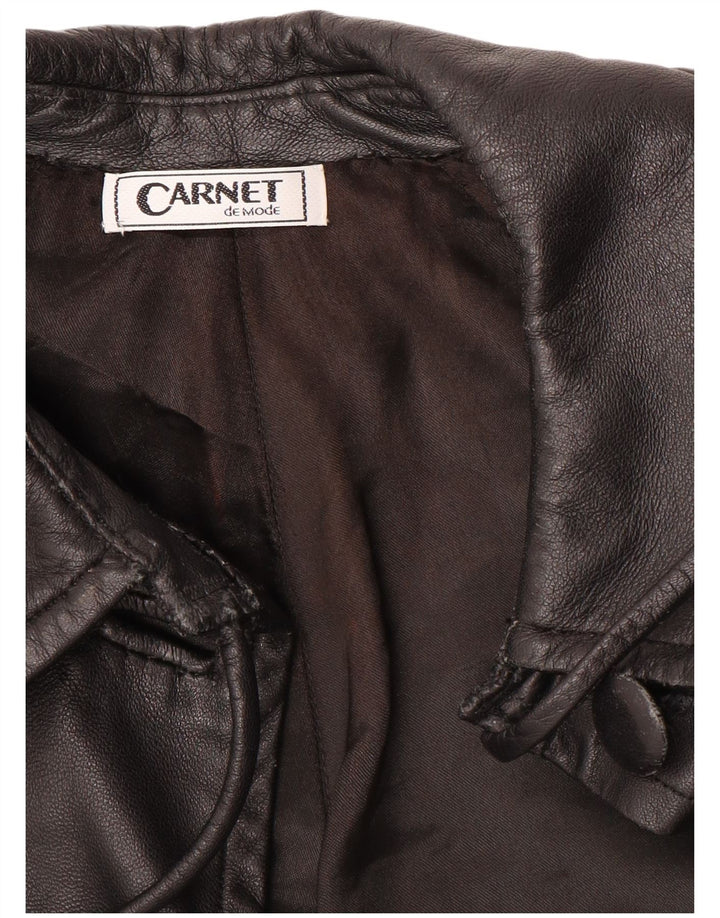 Carnet Abrigo de cuero para mujer UK 40 XL Negro