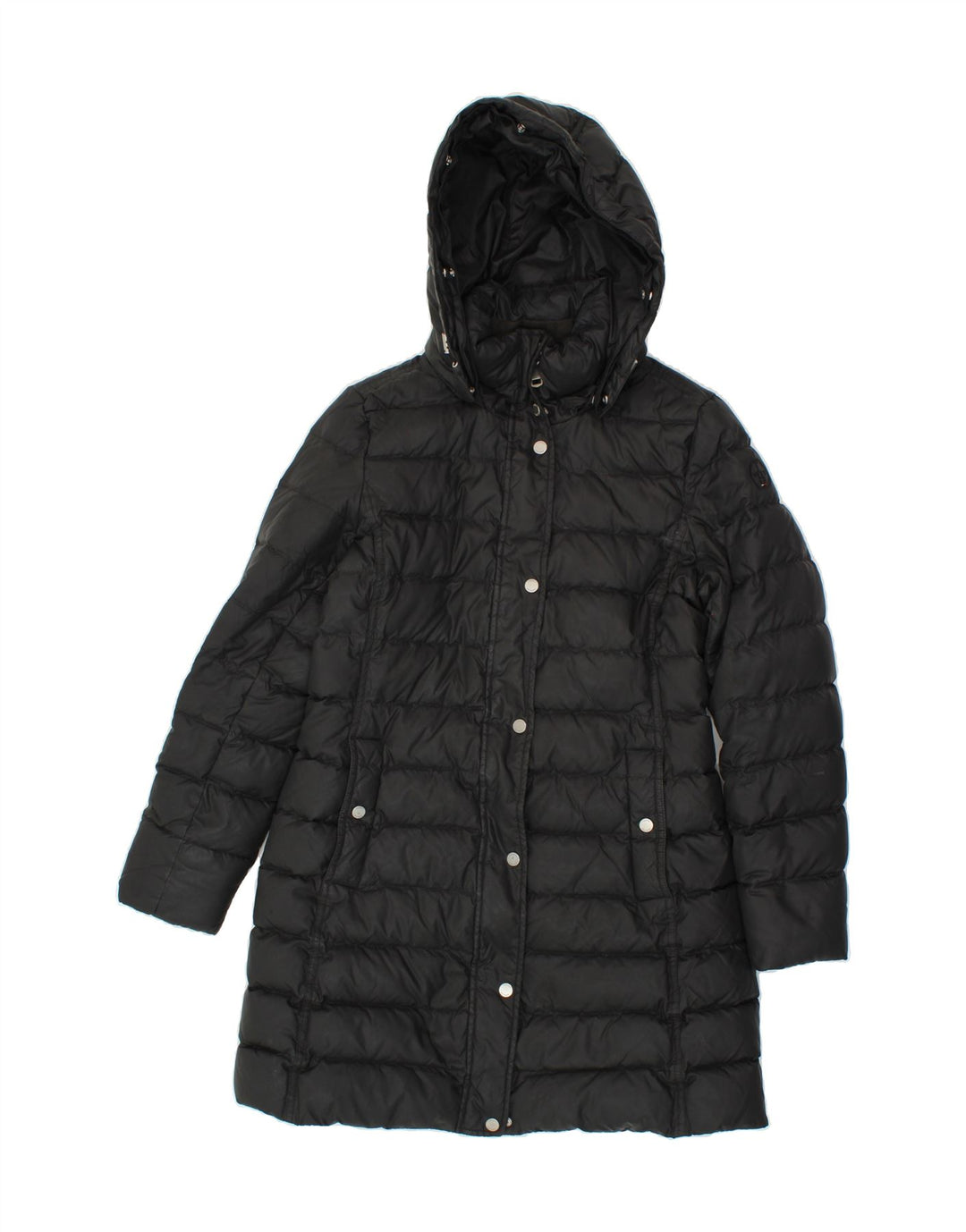 TOMMY HILFIGER Womens Hooded Padded Coat UK 14 Medium Black Nylon Vintage Tommy Hilfiger and Second-Hand Tommy Hilfiger from Messina Hembry 