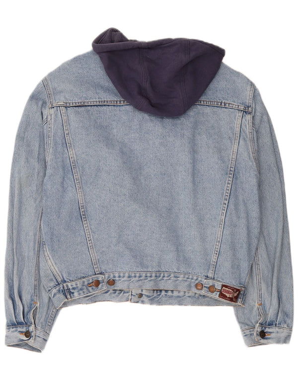 DURANGO Chaqueta vaquera con capucha para hombre UK 40 Large Azul Colorblock Algodón