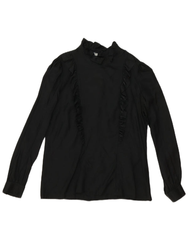 Primavera Firenze Blusa de manga larga para mujer de gran tamaño US 3 XS Negro