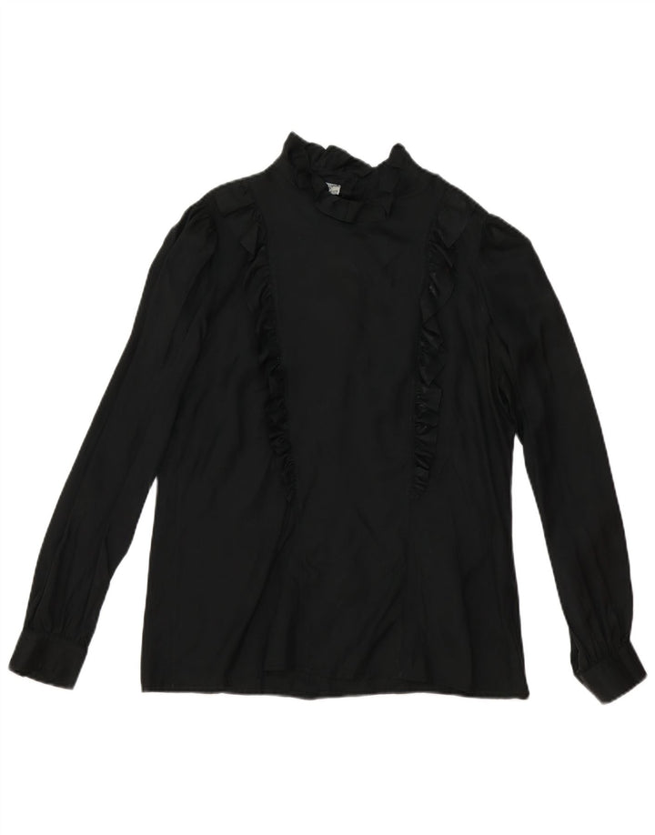 Primavera Firenze Blusa de manga larga para mujer de gran tamaño US 3 XS Negro