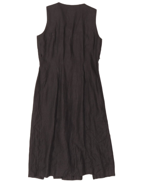 Vestido camisero vintage sin mangas para mujer IT 42 Espiga mediana negra