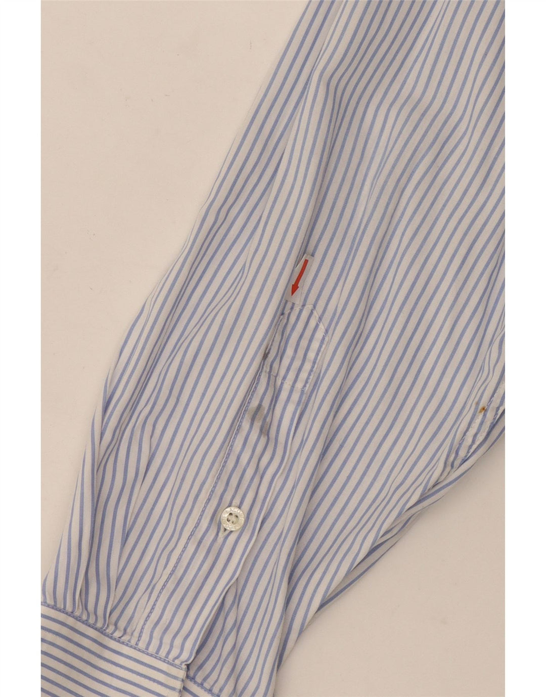 Camisa LACOSTE para hombre talla 42 algodón a rayas azul grande