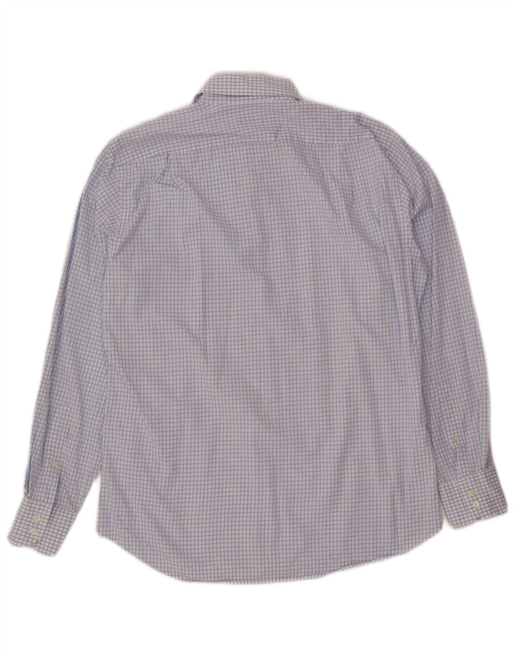Hugo Boss Camisa para hombre Talla 40 15 3/4 Algodón a cuadros azul medio