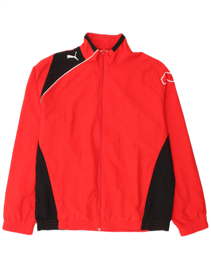 Puma Chaqueta superior de chándal con estampado gráfico para hombre Poliéster color block rojo grande