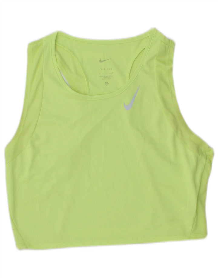 Nike Mujer Dri Fit Crop Chaleco Top UK 12 Verde Medio