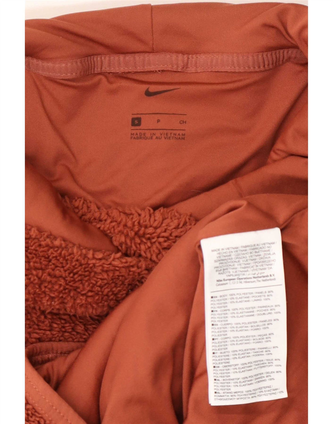 Nike - Jersey de forro polar con capucha para mujer, talla pequeña, color marrón, poliéster