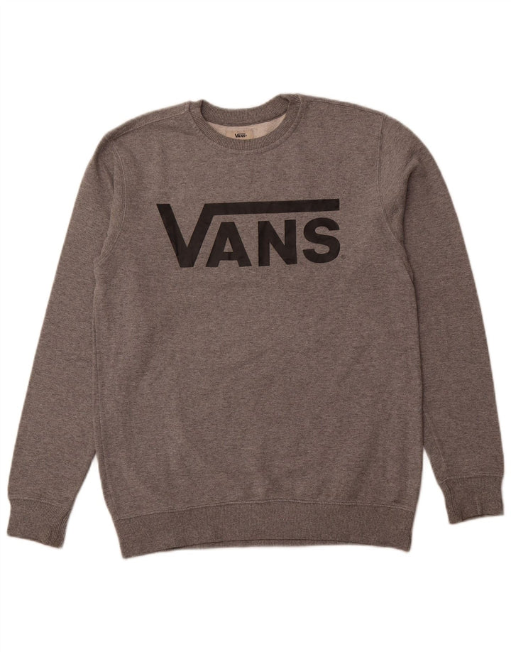 Vans Hombre Sudadera Gráfica Jersey Pequeño Gris Moteado