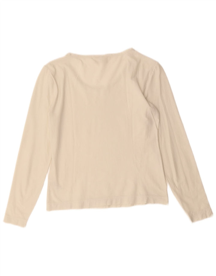 SISLEY Top de mujer de manga larga UK 10 Small White