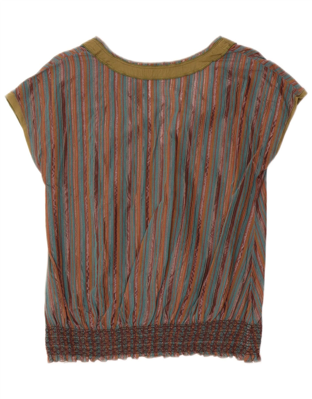 Penny Black Blusa para mujer Top UK 10 Pequeño algodón a rayas multicolor