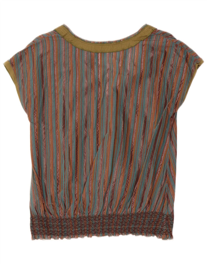 Penny Black Blusa para mujer Top UK 10 Pequeño algodón a rayas multicolor