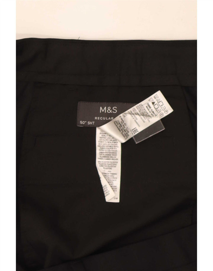Marks & Spencer Pantalón chino de corte regular para hombre W50 L29 Poliéster negro