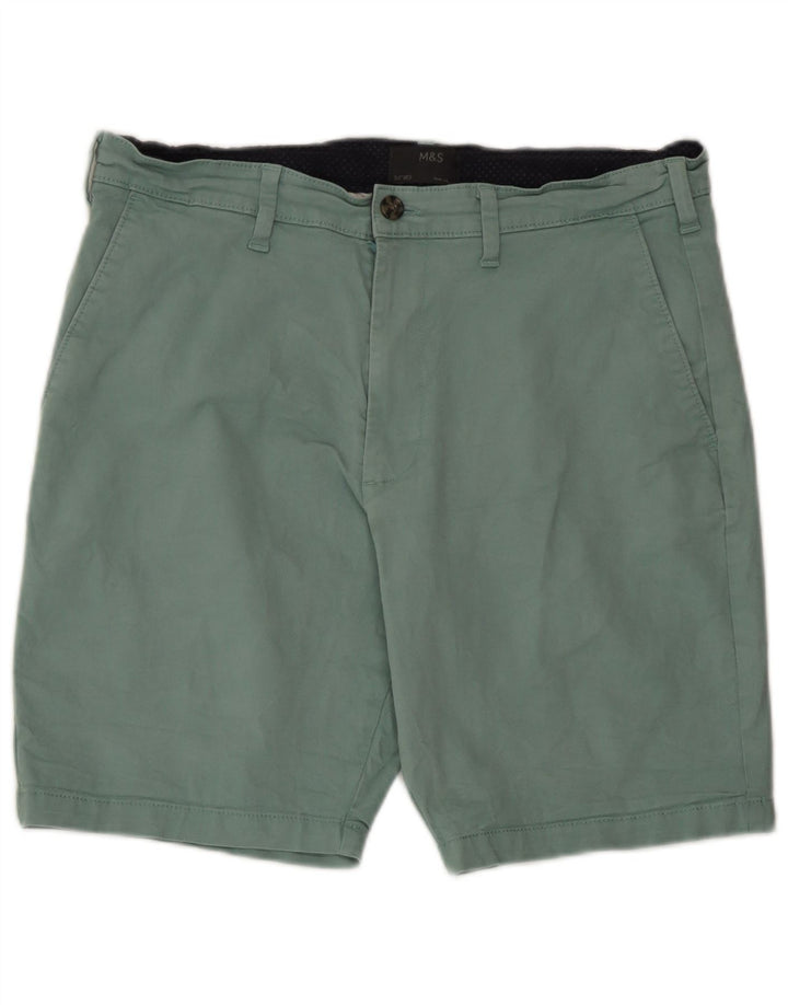 Marks & Spencer Pantalones cortos chinos para hombre W34 Algodón verde grande