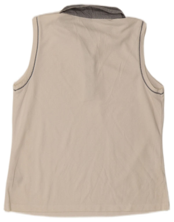 IZOD Polo sin mangas para mujer UK 44 Grande Algodón blanco