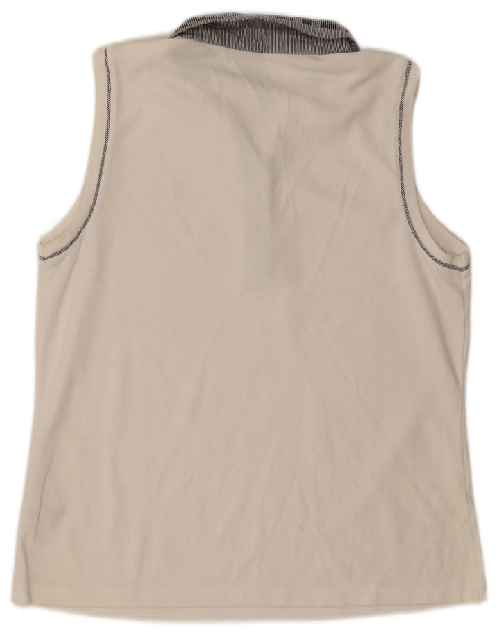 IZOD Polo sin mangas para mujer UK 44 Grande Algodón blanco