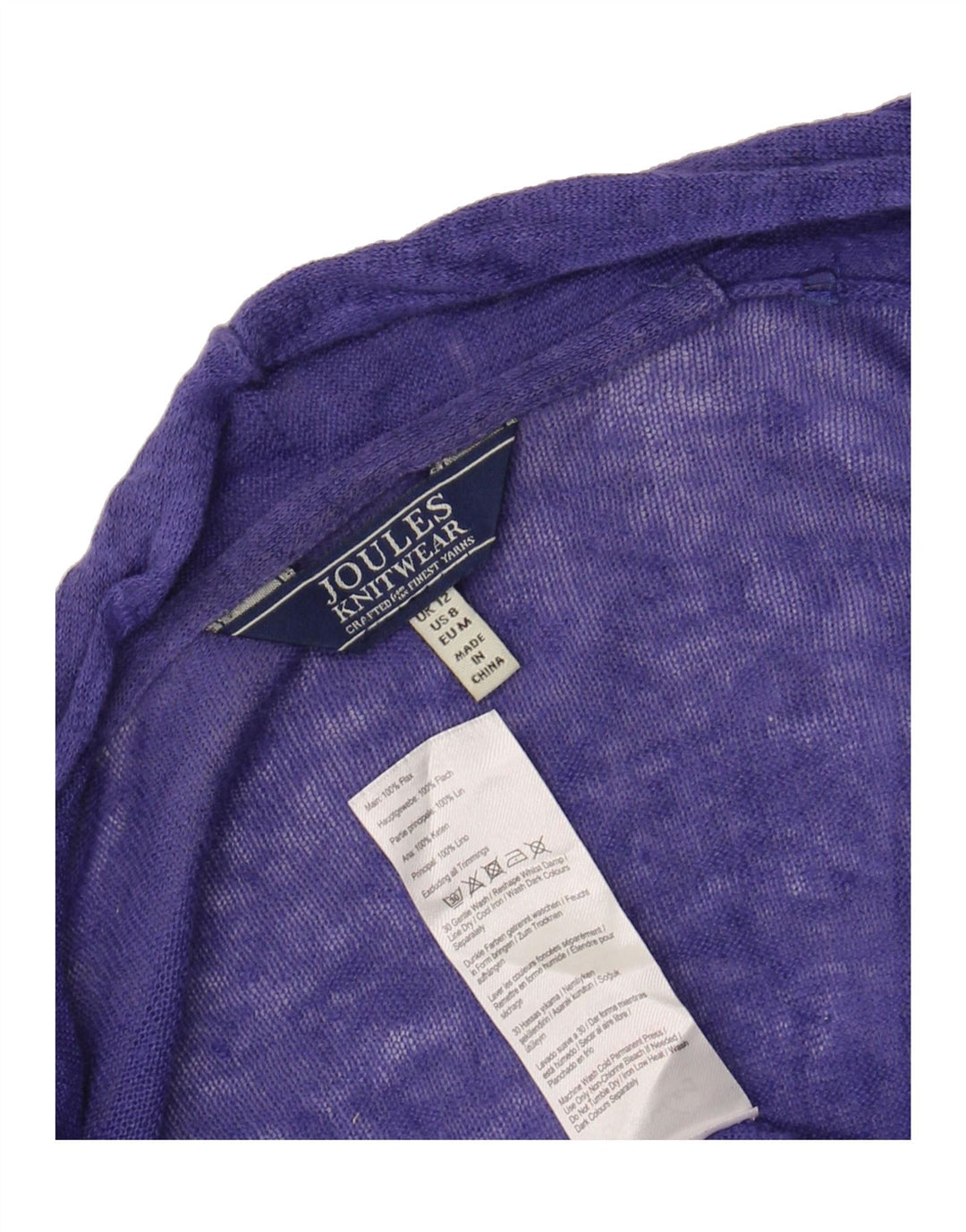JOULES Womens Open Cardigan Sweater UK 12 Medium Purple Flax Vintage Joules and Second-Hand Joules from Messina Hembry 