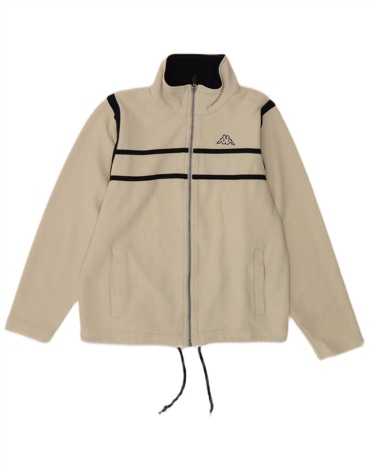 KAPPA Chaqueta de chándal para mujer UK 40 Mediana Poliéster a rayas blancas