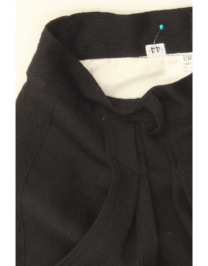 Vintage mujer pegged traje pantalones IT 44 Medio W26 L35 Poliéster negro