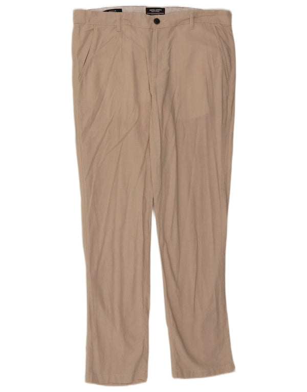 Jack & Jones Mens Straight Regular W34 L32 Algodón Beige
