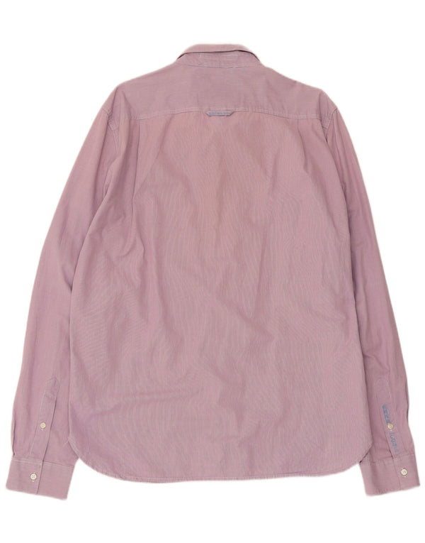 Camisa Superdry para hombre 2XL Algodón a rayas rosa