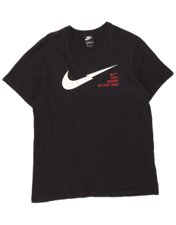 Nike Camiseta gráfica Swoosh de ajuste estándar para hombre, talla grande, algodón azul marino