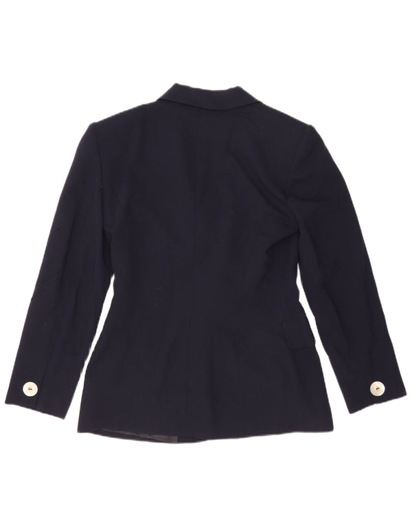 Marella Chaqueta Blazer de 1 Botón para Mujer UK 10 Small Lana Virgen Azul Marino