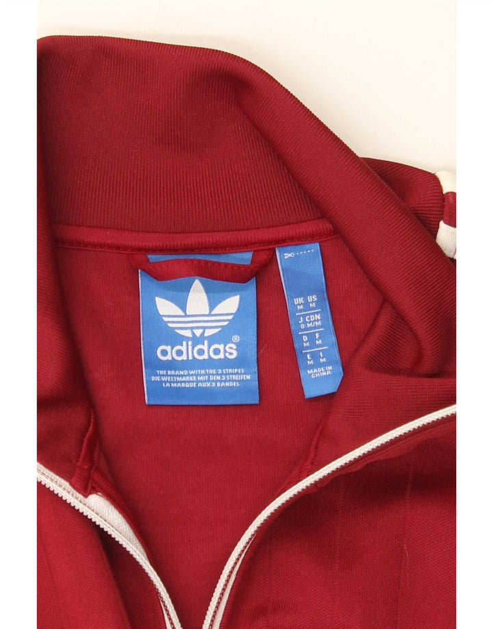 Adidas Hombre Chándal Top Jacket Medium Borgoña Colorblock