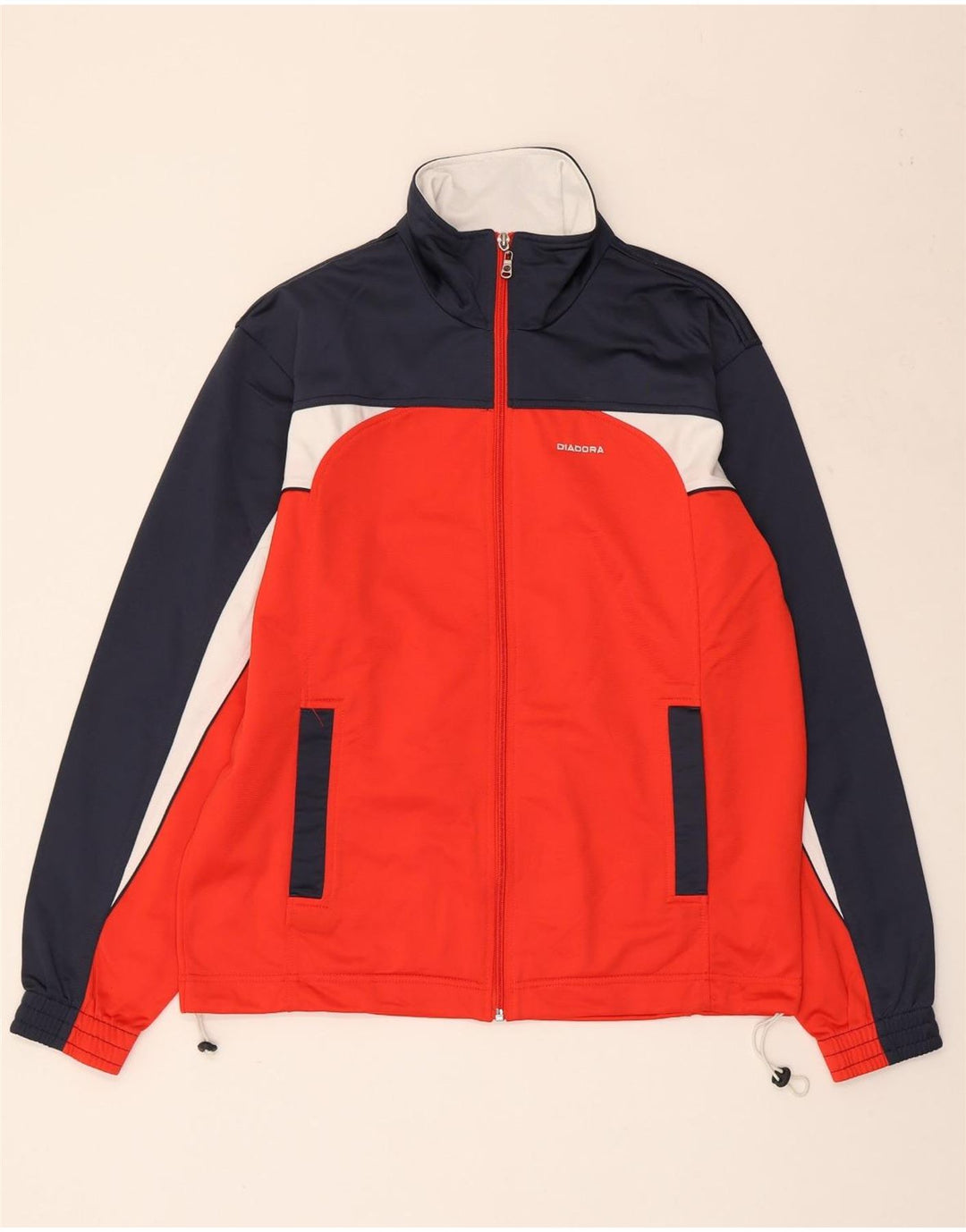 DIADORA Hombre Chaqueta De Chándal Top Poliéster Color Block Rojo Medio