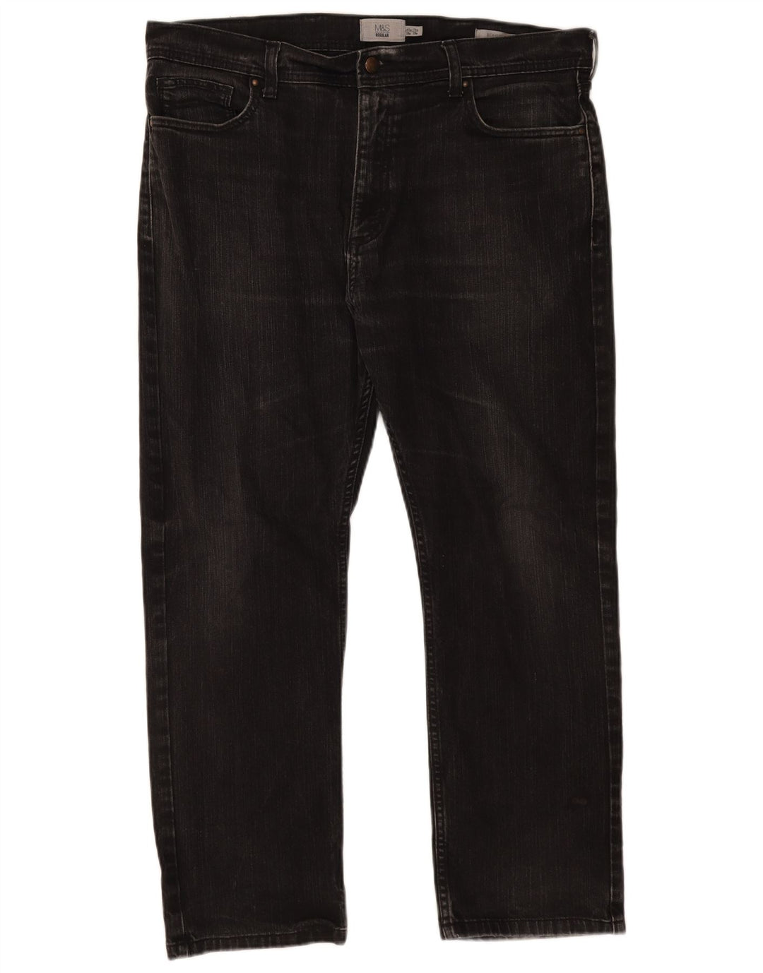 Marks & Spencer Vaqueros rectos regulares para hombre W38 L29 Algodón negro