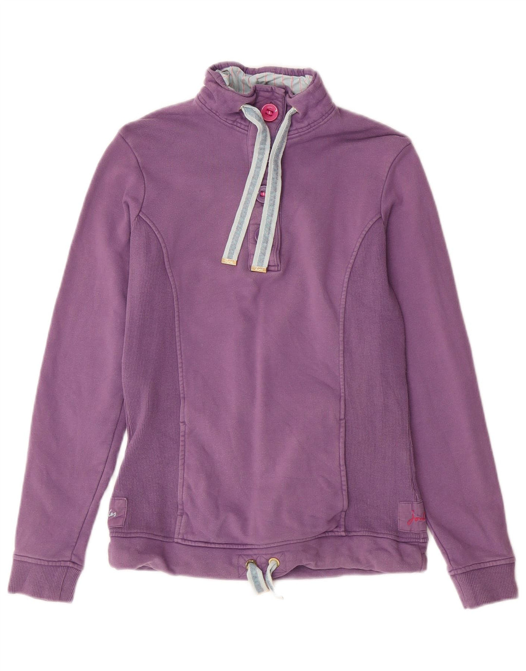 Joules Sudadera con Cuello y Botones para Mujer UK 8 Small Algodón Púrpura